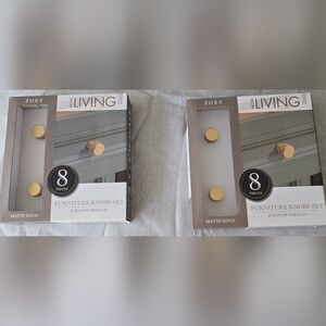 Zoey Matte Gold Knobs 2 Sets 16 Total